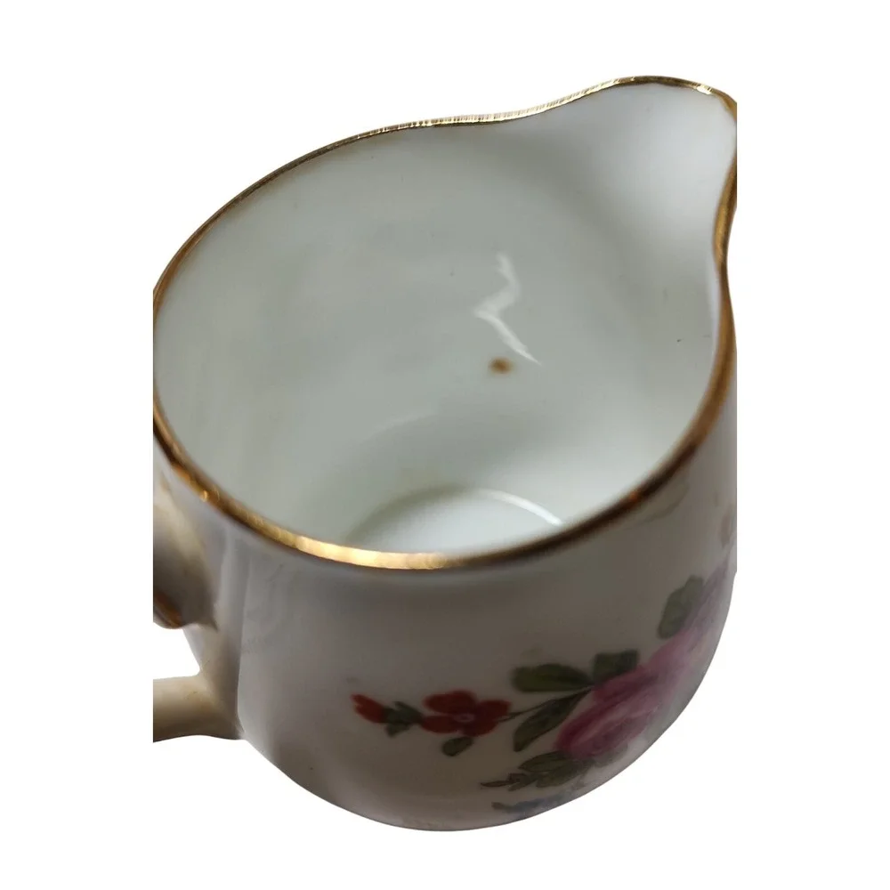 Crown Staffordshire Creamer Pitcher Fine Bone China Floral Made England 1930 SEE